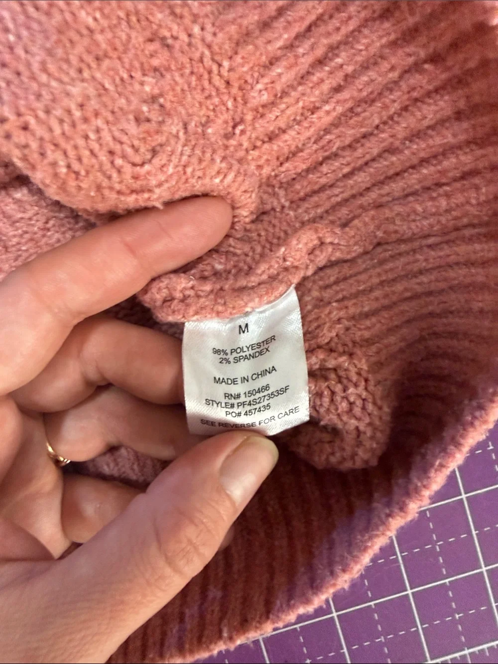 Cable-Knit V-Neck Sweater in Dusty Rose - Women stitch fix